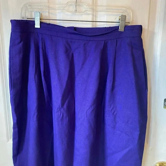 Vintage Galleria Sport Linen Blend Purple Pencil Skirt Women Plus Size 18 Pocket - Picture 9 of 9